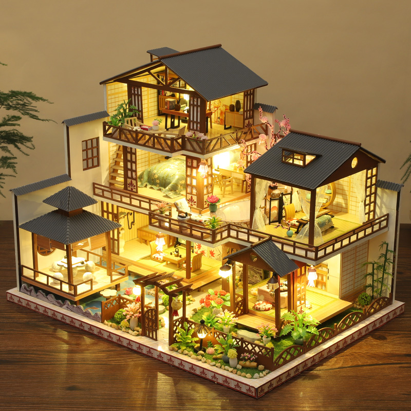 豪华大型手工制作diy小屋森之庭日式别墅手工制作房模型拼装玩具