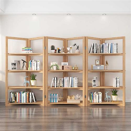美式书架置物架创意全实木屏风客厅落地办公室隔断书柜货架展示架