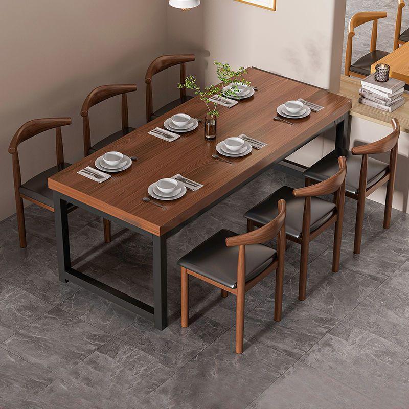 餐桌小户型家用现代简约餐桌椅休闲快餐厅桌椅组合饭桌长方形桌子