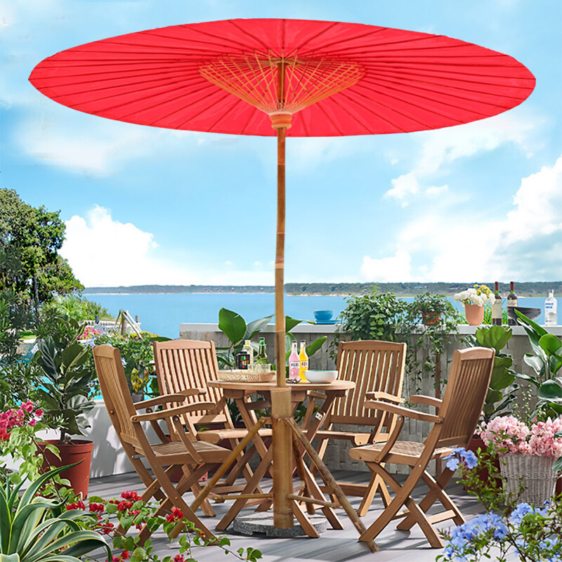 泰国进口油布伞户外遮阳伞中式古风油纸伞室外花园沙滩庭院太阳伞