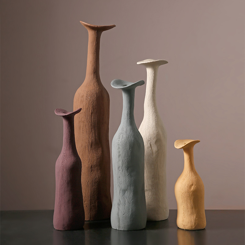 贝汉美莫兰迪创意花瓶摆件简约艺术玄关客厅插花陶瓷家居装饰品