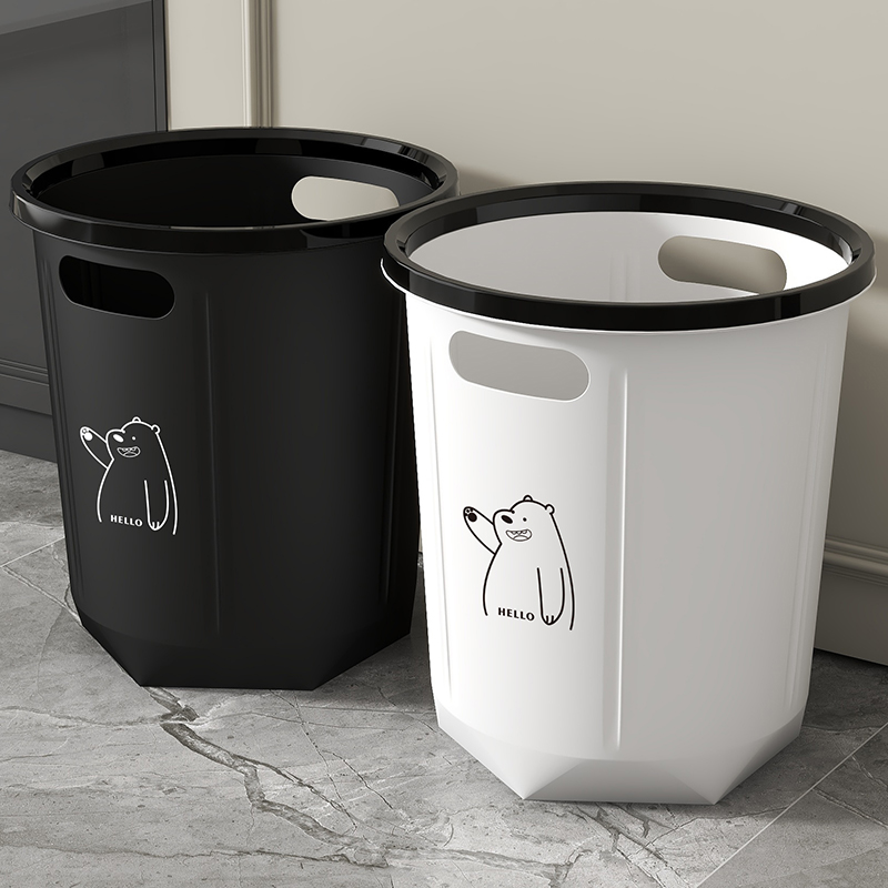 垃圾桶家用大容量轻奢厨房客厅卫生间厕所卧室宿舍无盖带压圈纸篓
