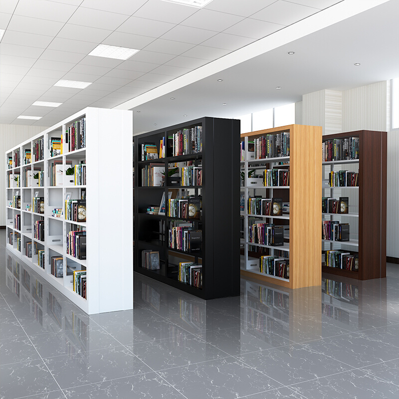 。钢制图书馆书架学校居家用资料架图书室阅览室档案室单面双面书