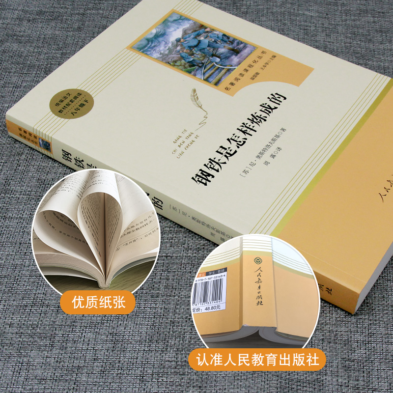 广东专版 八年级下册 钢铁是怎样炼成的 原著无删减 初中语文课外阅读书目 无实战训练  人民教育出版社