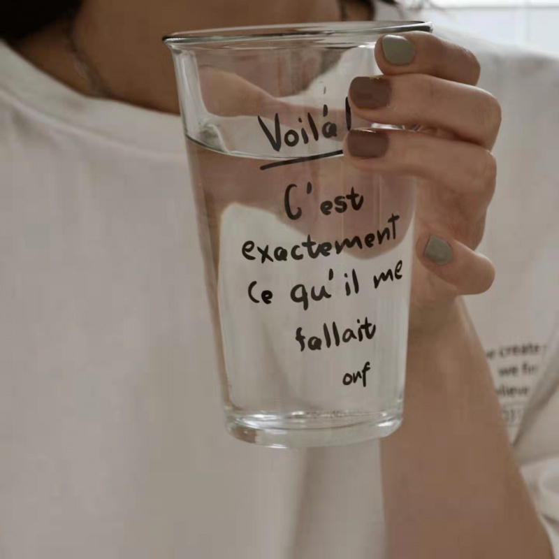 新店酬宾低价 | 同款网红博主vlog拍摄法式字母玻璃杯牛奶咖啡杯