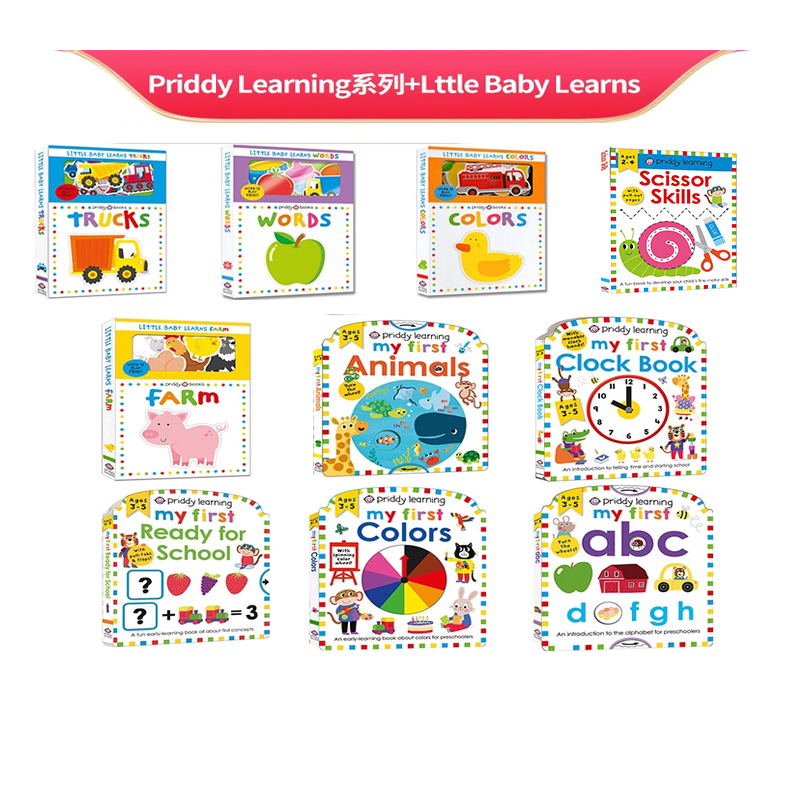 Priddy Learning 系列 little Baby Learns Colors Words Farm Animals 造型纸板操作游戏书 幼儿早教益智 Roger Priddy 英文原版