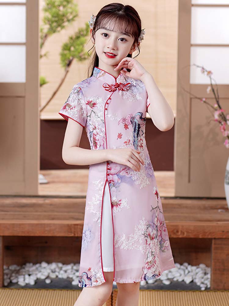 女童旗袍夏季2023新款夏装儿童中国风唐装裙子小女孩民国风连衣裙