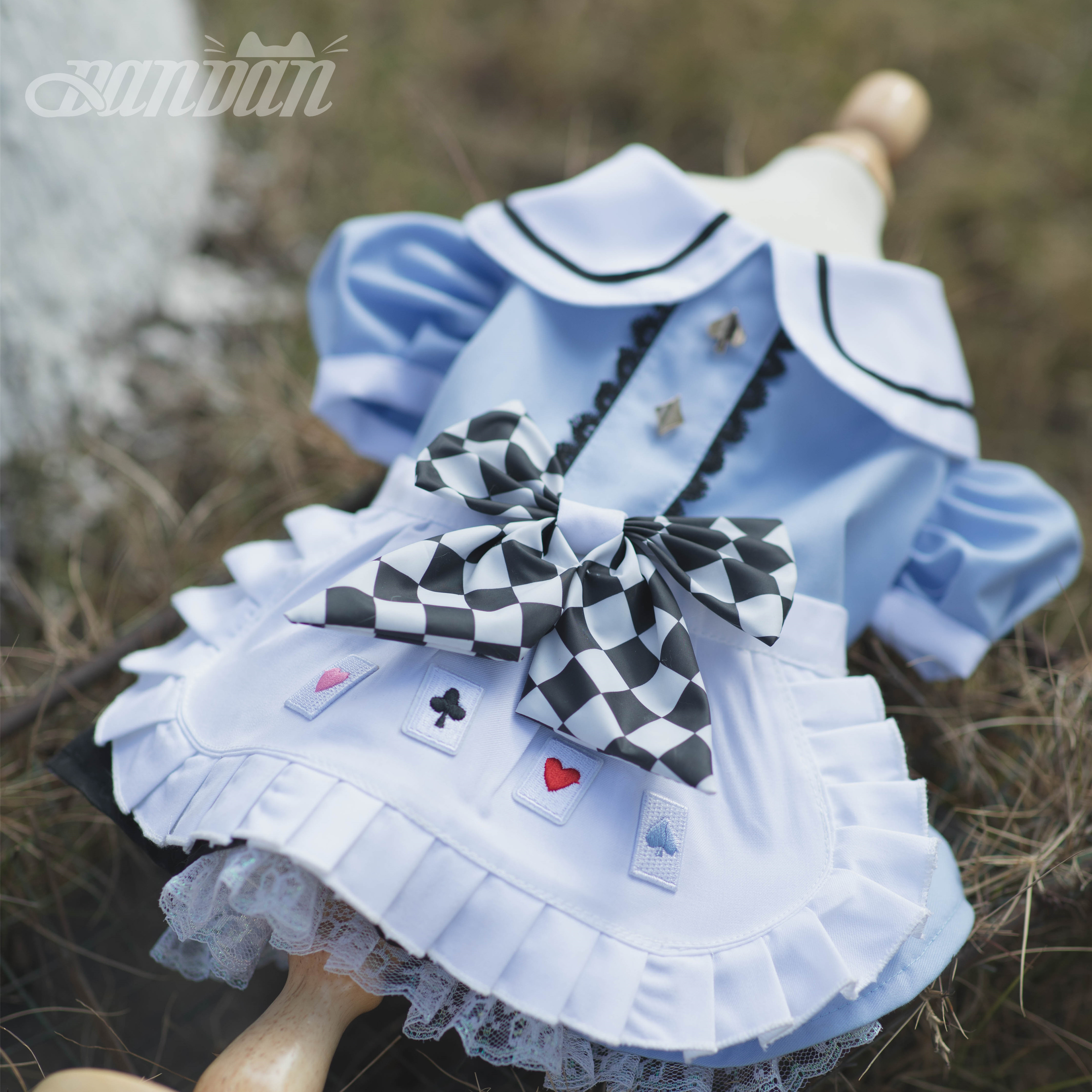 原创DanDan衣橱系列宠物衣服lolita裙小型犬猫围兜可爱小小爱丽丝