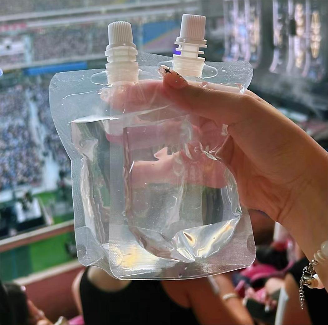 音乐节袋装水液体包便携水袋神器果汁饮料透明酸奶密封袋吸嘴袋