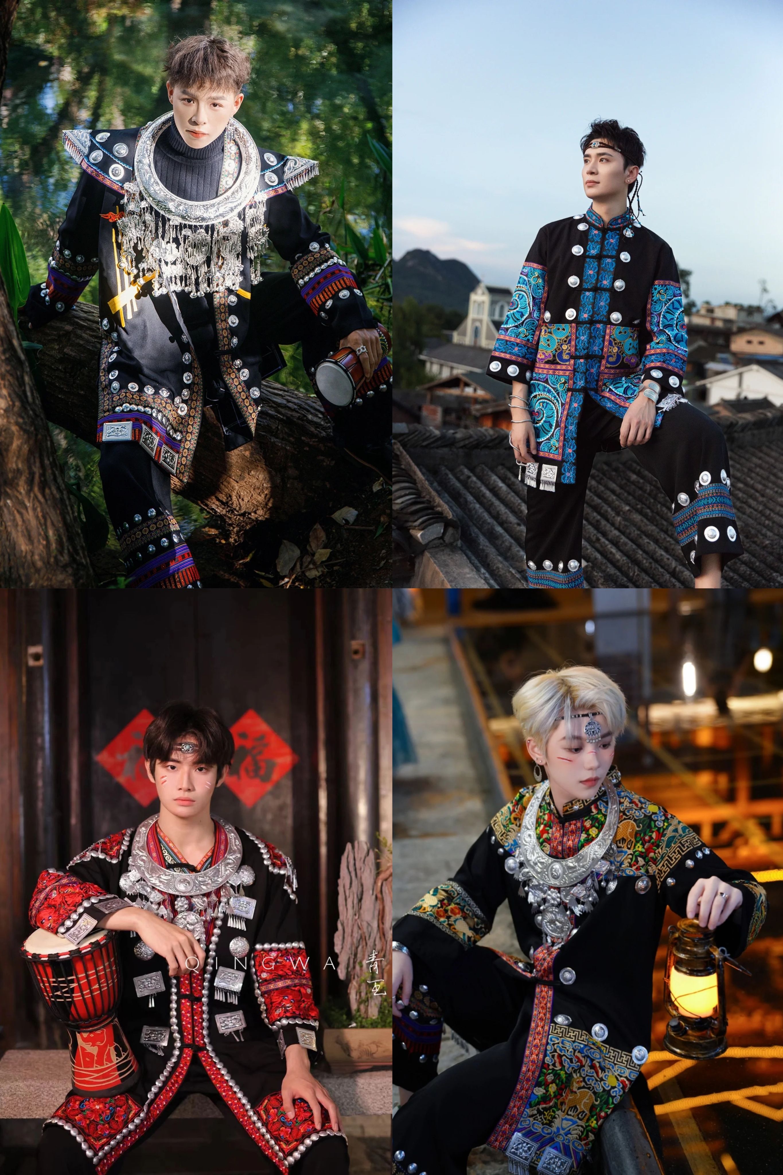 苗族刺绣男装少数民族风土家族苗疆艺术高级旅拍演出写真男生套装
