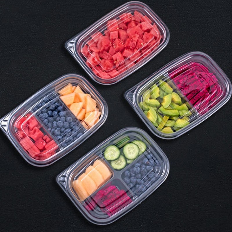 果切盒一次性透明水果盒塑料沙拉水果捞拼盘分格外卖打包包装盒子