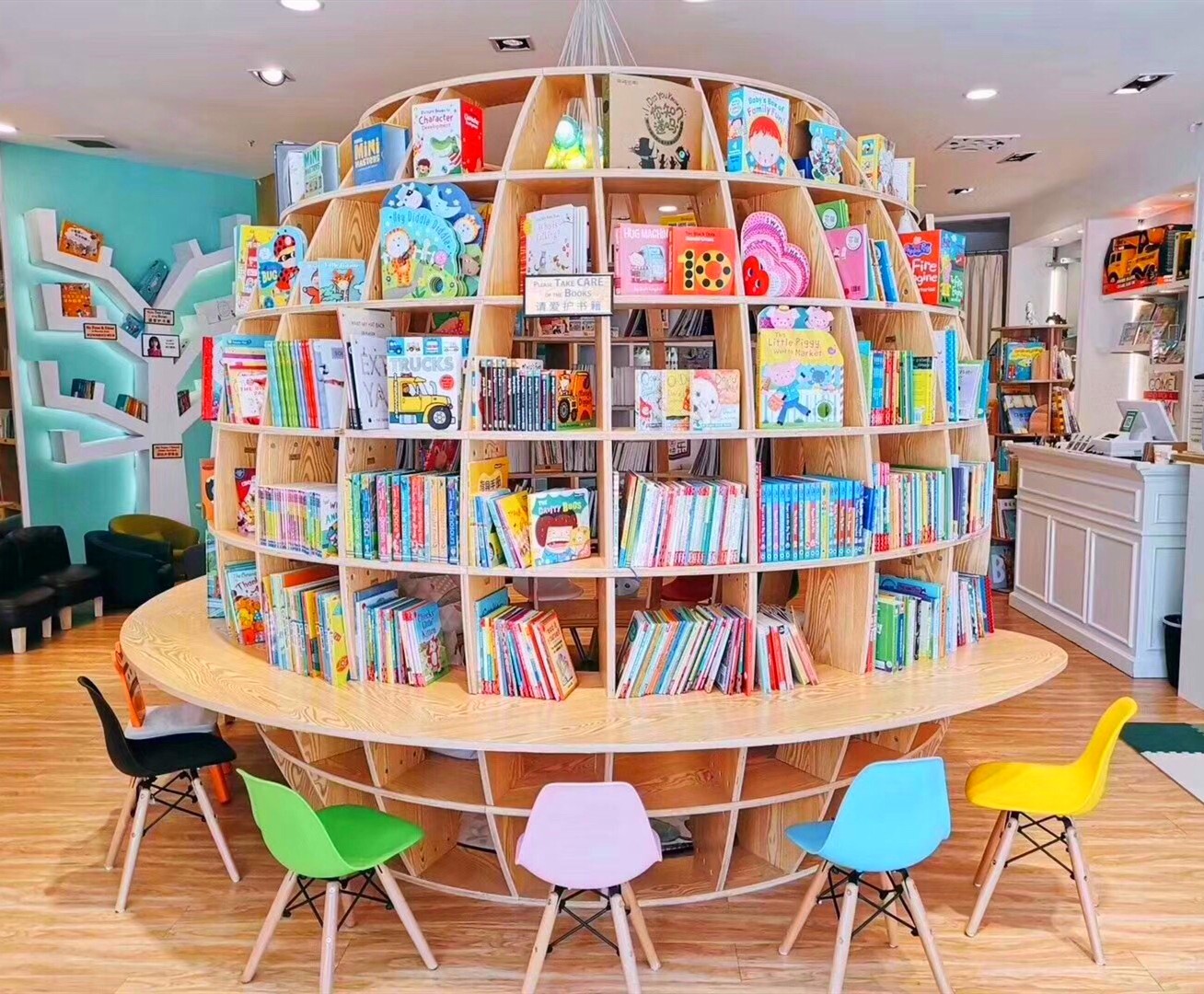 图书馆星球造型书架幼儿园绘本架大型圆形落地置物架创意异形书柜