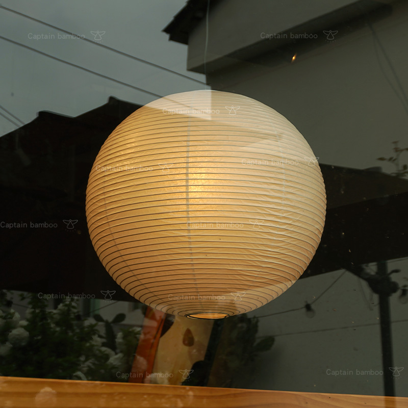 野口勇日式侘寂风球形灯罩北欧纸灯餐厅卧室客厅艺术吊灯绵簧不巧