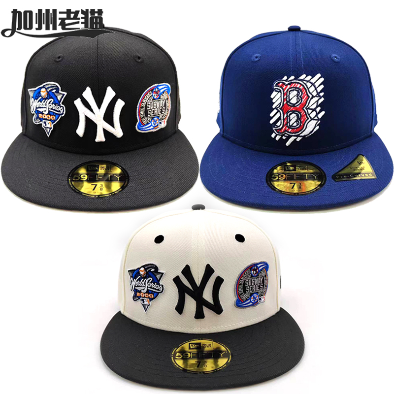 New Era纽亦华夏季新款 MLB棒球帽NY平檐硬顶全封刺绣潮5950男女