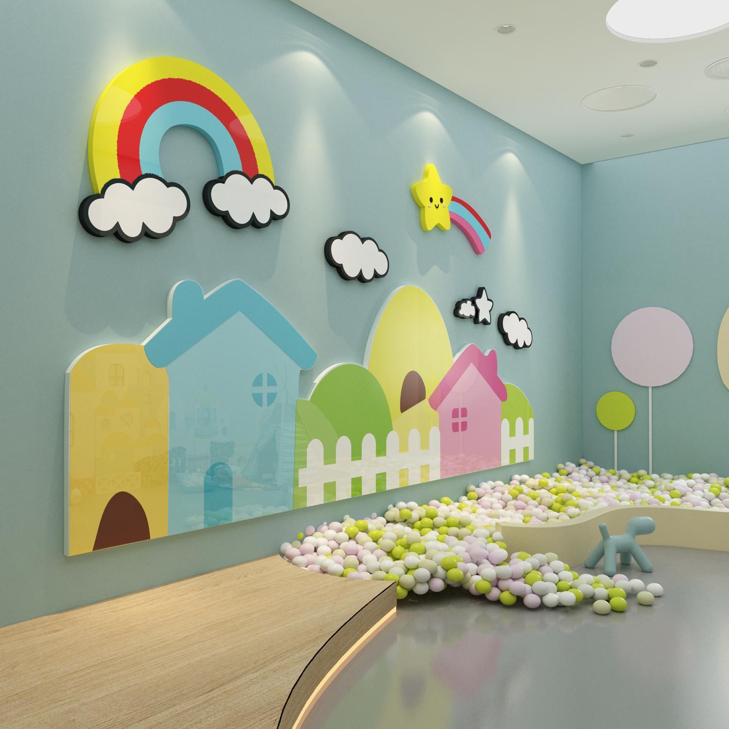 幼儿园墙面装饰走廊环创主题成品教室文化布置设计大厅形象互动贴