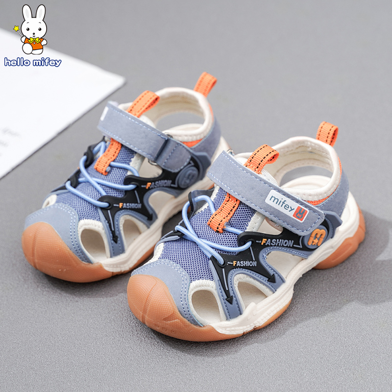 小兔米菲儿童鞋宝宝鞋子夏季男童儿童包头凉鞋夏款软底小童机能鞋