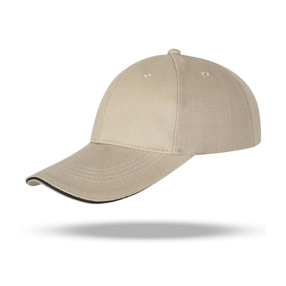 新款鸭舌帽潮时尚百搭帽子男女款休闲铜扣夹边棒球帽六片帽CF812