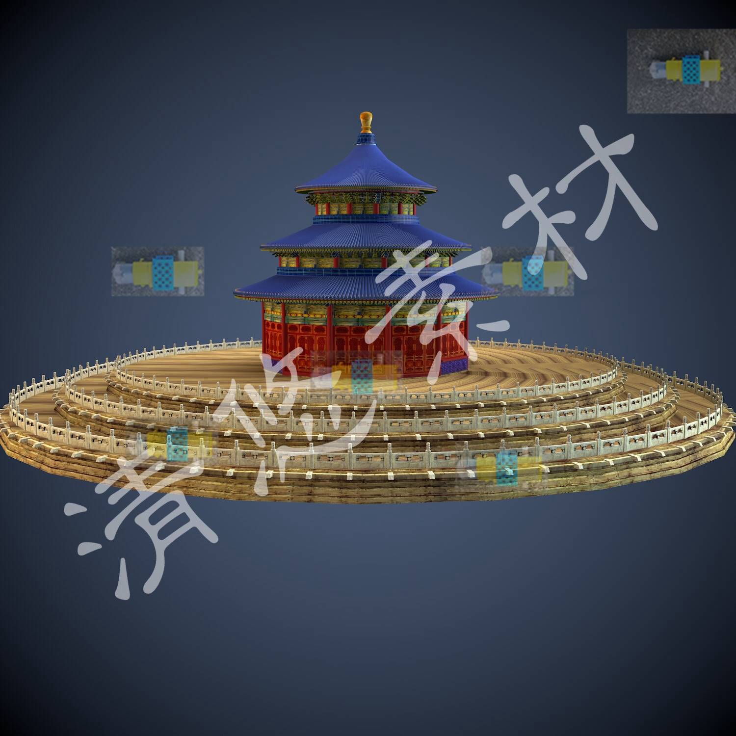 3dmax c4d 北京天坛公园3d模型 著名古建筑景点场景 fbx格式 158