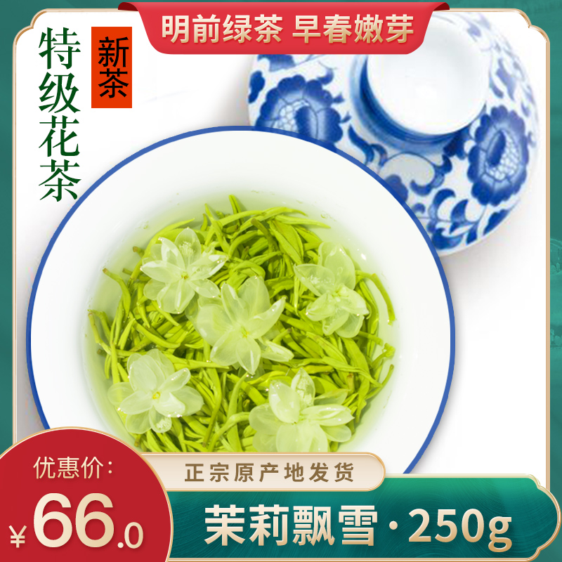 【珍重】茶叶广西横县茉莉花茶2023新茶浓香型绿茶散装明前毛尖