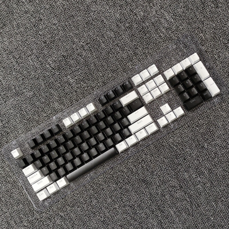 键帽透光游戏电竞机械键盘十字轴61/87/104键双色ABS透光DIY双拼