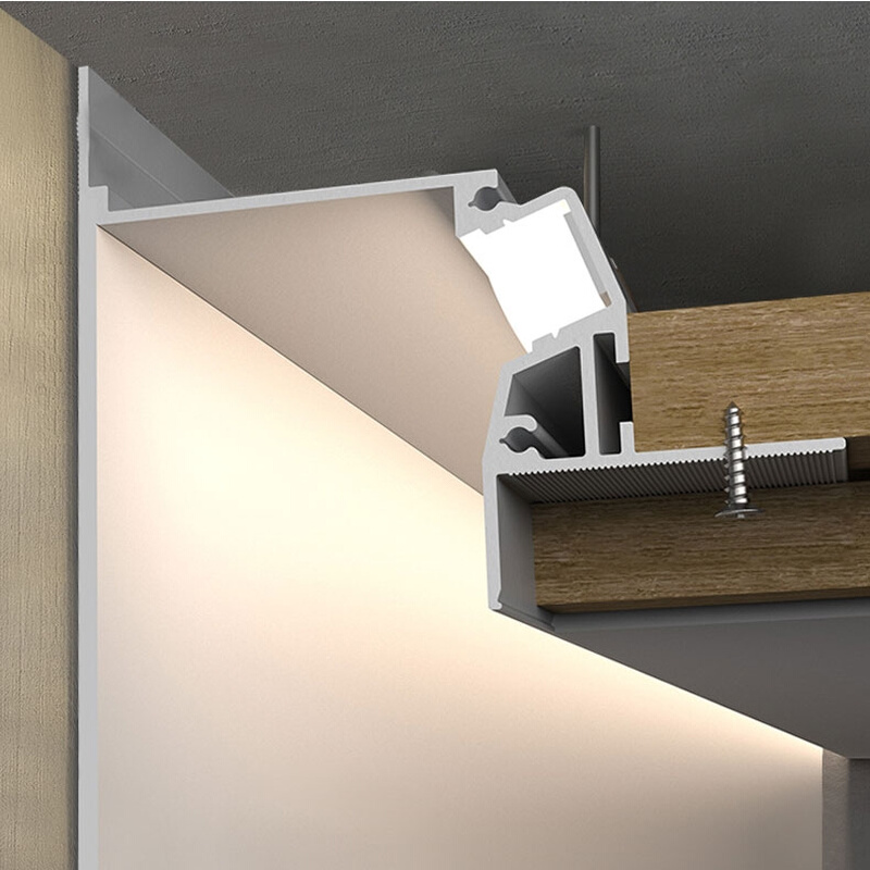 极窄悬浮吊顶洗墙灯槽嵌入式线型灯卧室客厅氛围COB灯带反光灯槽