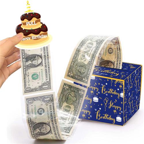 现货亚马逊生日派对聚会惊喜抽钱盒子现金纸盒创意装饰礼品盒道具