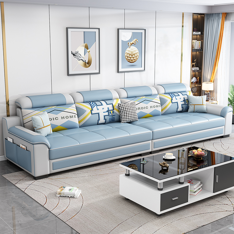推荐现代简约中小户型科技布沙发北欧客厅家用可移动脚踏布艺沙发