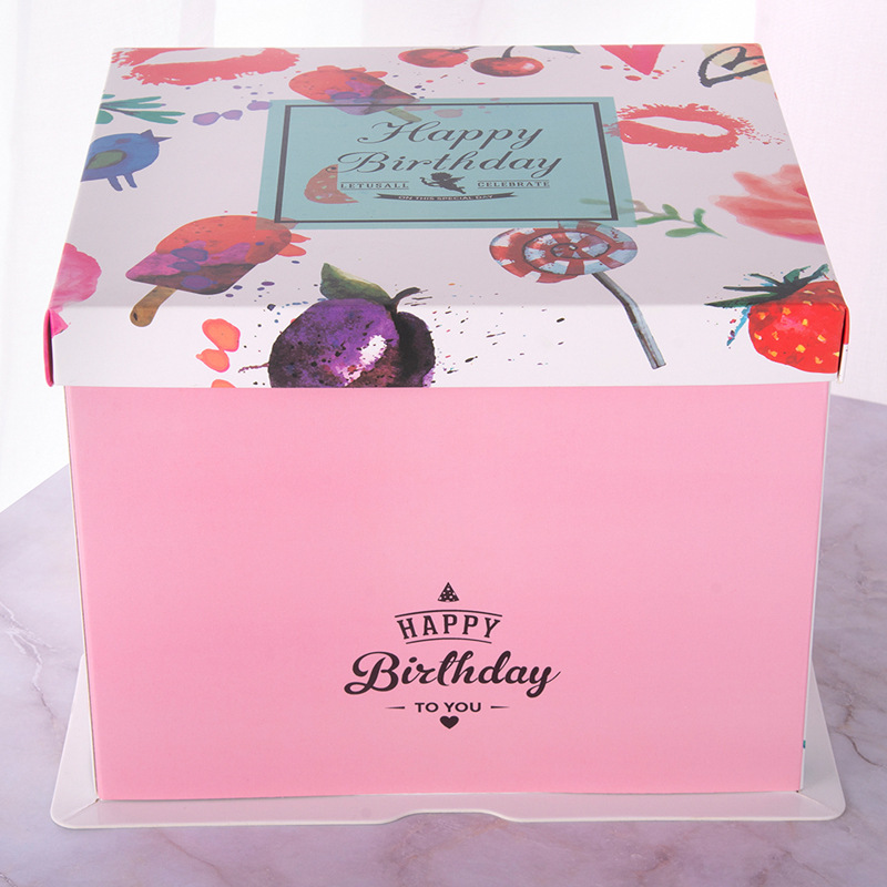 依心而行6/8/10寸单层双层加高透明生日蛋糕盒覆膜蛋糕包装盒爆款