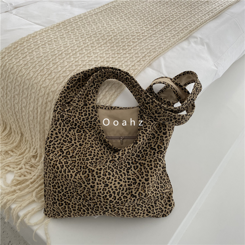 ooahz 独特版型 | 炸街豹纹包包 单肩斜挎两用帆布包小个子购物袋