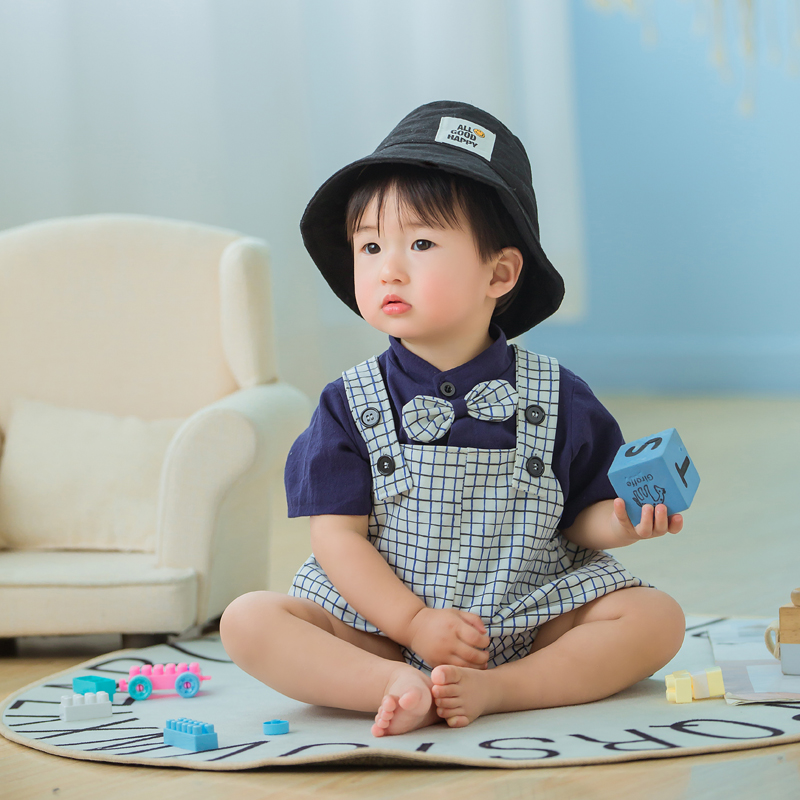 儿童摄影服装韩版男孩儿童摄影服饰2022新款个性创意宝宝百天周岁