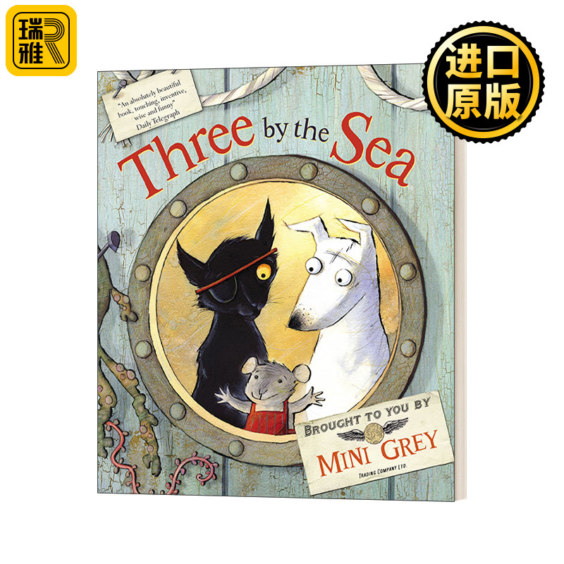英文原版 Three By the Sea 住在海边的狗猫鼠 米妮·格雷绘本 英文版 Mini Grey 进口英语原版书籍