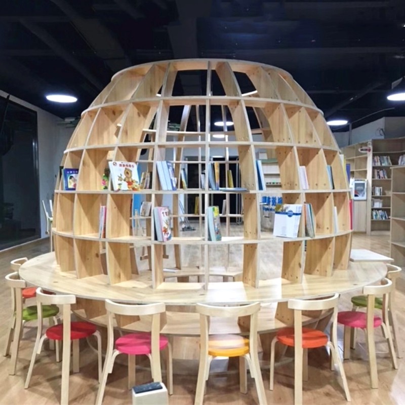 图书馆星球造型书架儿童绘本架大型圆形落地置物架多功能创意书柜