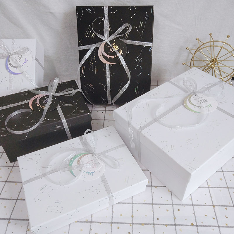 生日礼物盒包装盒高级感小众睡衣大小号黑白送男女友礼品盒空盒子