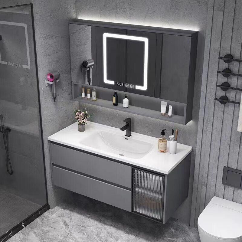 折叠柜镜广东卫浴隐藏式智能浴室柜组合卫生间简约陶瓷一体洗智能