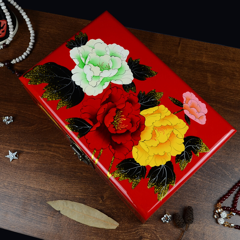 民间特色手工艺品漆器首饰盒送外国人的中国特色礼物中式装饰摆件