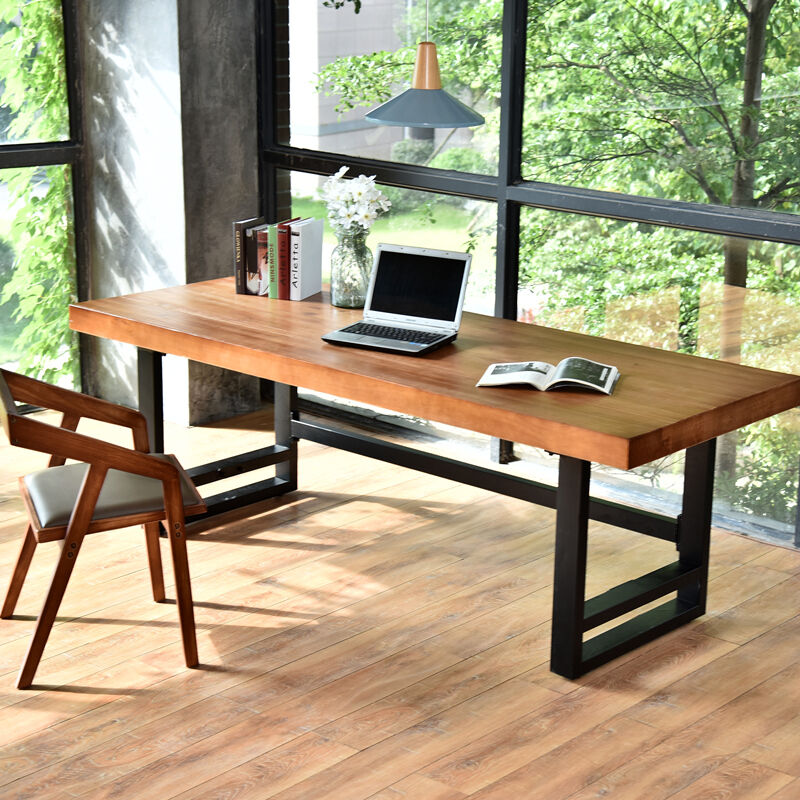 莲花雨简约实木桌子电脑桌办公会义写字桌桌子台式长桌书桌工作台