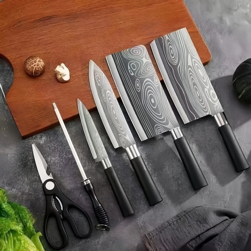 菜刀家用不锈钢厨房刀具组合套装砍骨刀切片刀厨师刀剪刀厨具全套