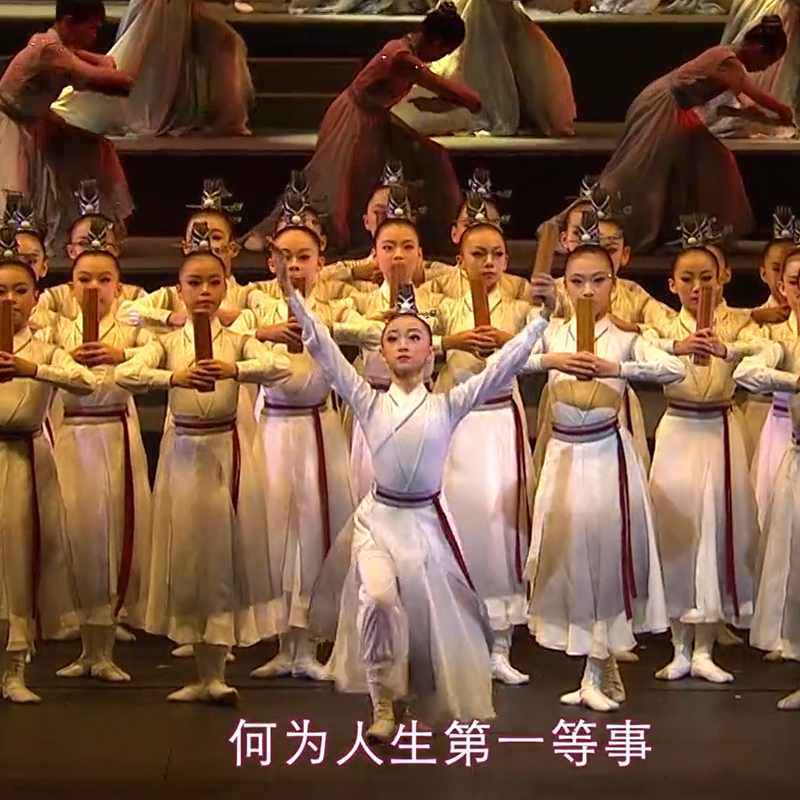 高档壮志儿童少年行国学服中国说少年志水墨朗诵表演服汉服古典舞