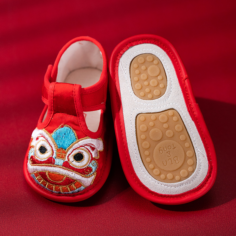 虎头鞋婴儿学步鞋女宝宝1一岁宝宝鞋子中国风透气小布鞋软底防滑