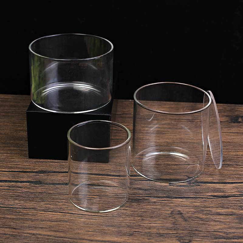 迷你直筒玻璃瓶苔藓微景观生态花瓶容器皿透明直筒瓶带亚克力盖子
