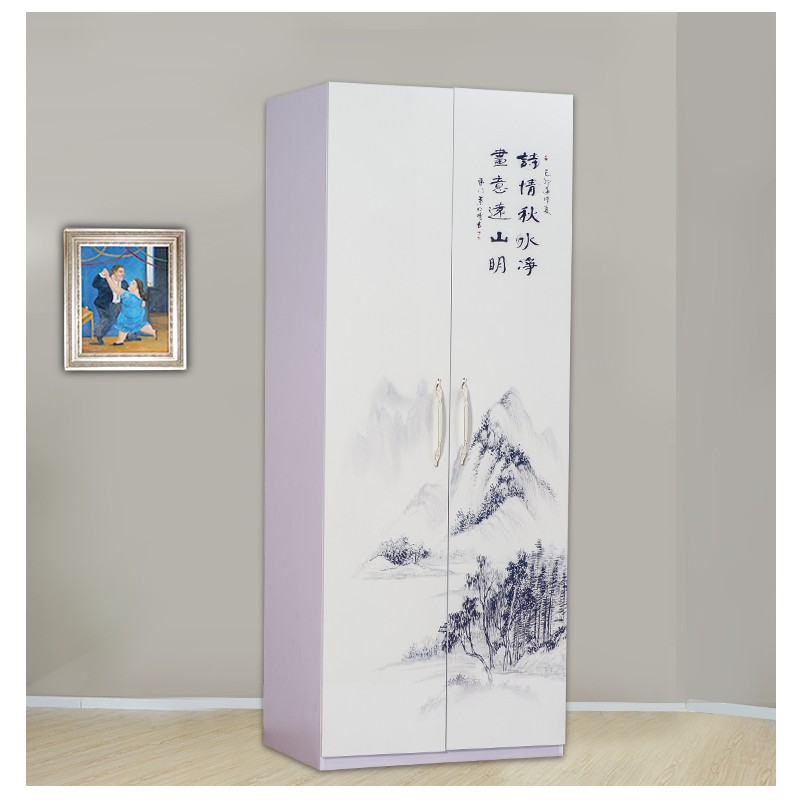 网红现代中国风衣柜家居家具组装柜子组合2门3门衣橱板式卧室衣柜