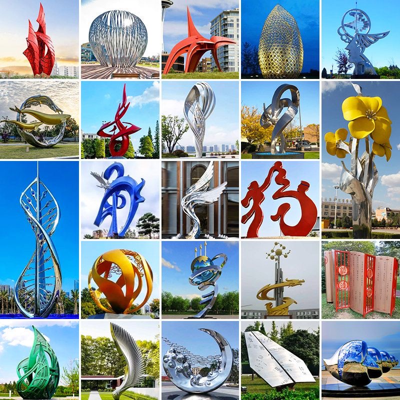 大型不锈钢雕塑定制工艺品园林镂空圆环水景公园小品金属创意广场