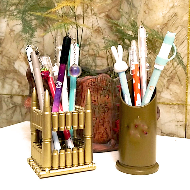 真弹壳工艺品笔筒摆件学生办公桌面装饰笔筒简约送人礼物创意摆件