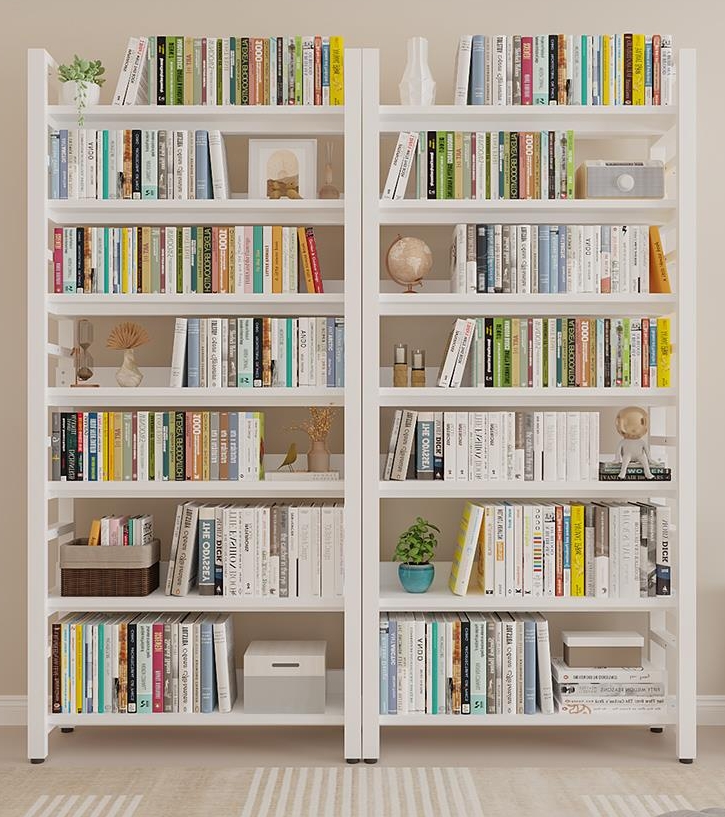 儿童书架置物架落地一体靠墙多层收纳家用铁艺客厅书柜图书馆简易
