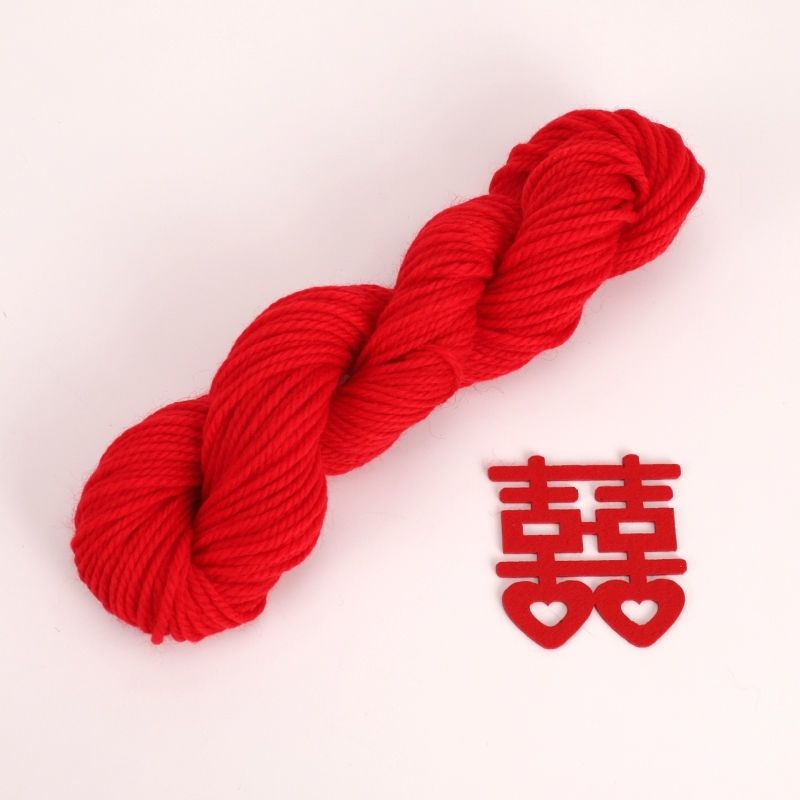 大红色毛线结婚用的婚礼红线丝线团平安线新年中国红绒线婚庆专用