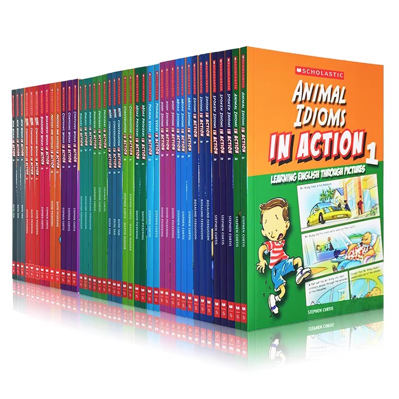 学乐 Scholastic In Action  Words/Idioms/Phrases 42册 英文原版图解英语口语对话漫画 画里画外轻松学英语