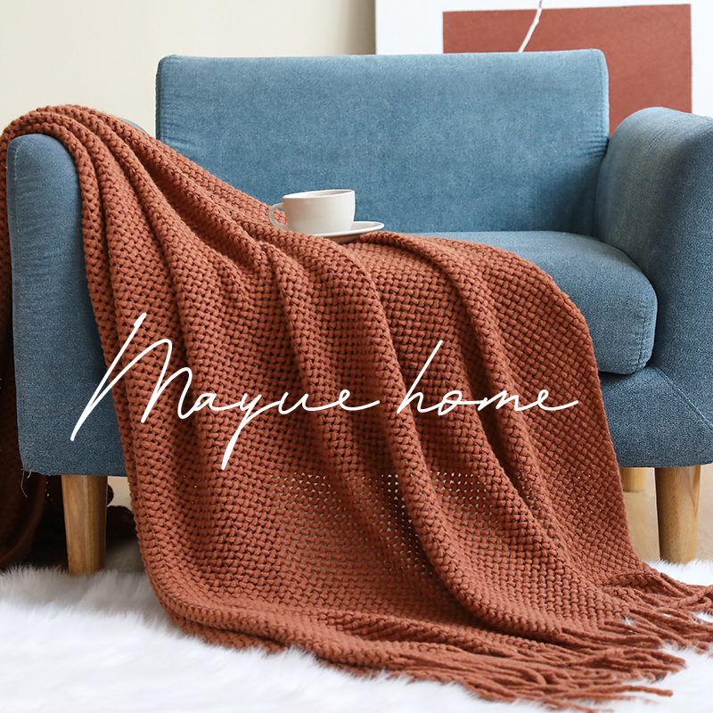 蔓越家 北欧秋冬针织沙发巾午睡盖毯保暖毛毯沙发套罩盖布沙发毯