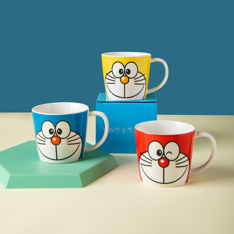 官方正版授权哆啦A梦高颜值可爱叮当猫陶瓷水杯家用马克杯早餐杯