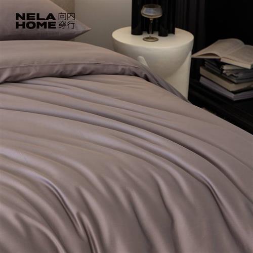 NELA HOME100支长绒棉全棉床上四件套纯色纯棉床单款被套裸睡床品