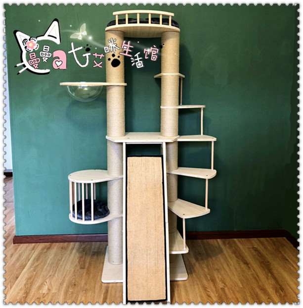 新品曼曼家木质猫城堡古堡爬架抓板窝猫咪别墅大型豪华玩具猫家具